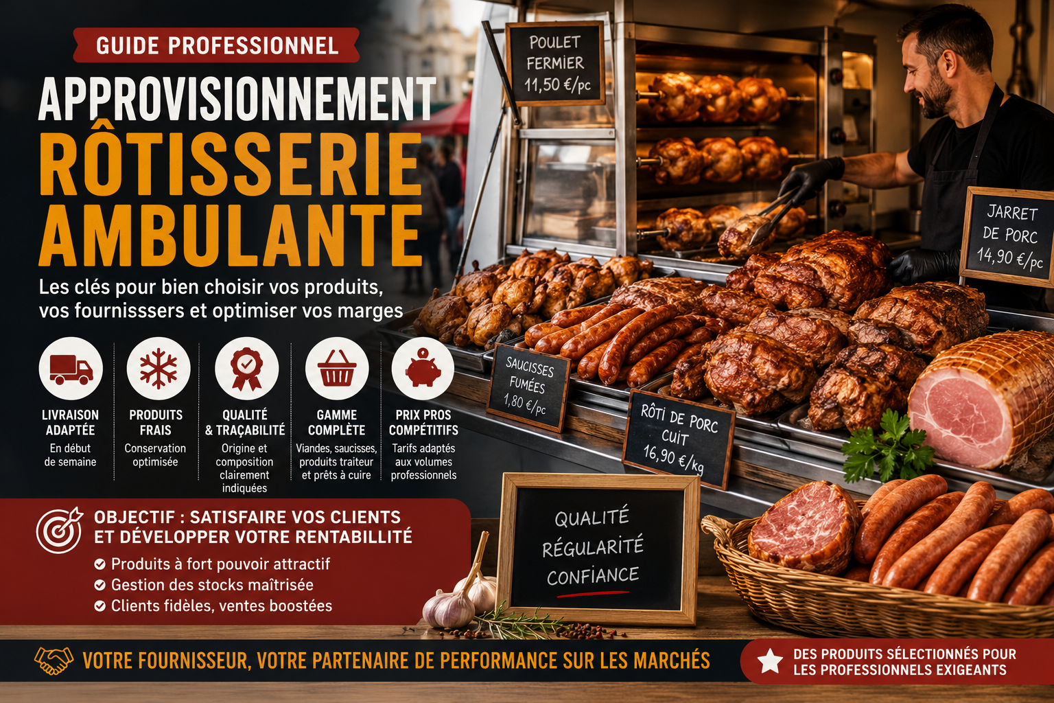 Approvisionnement rôtisserie ambulante