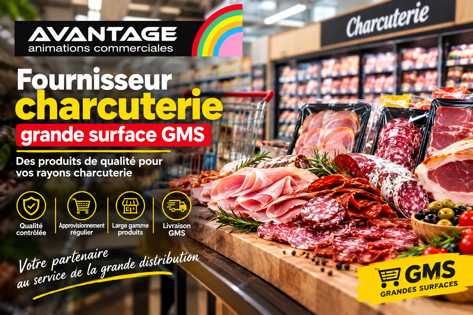 Fournisseur charcuterie grande surface GMS