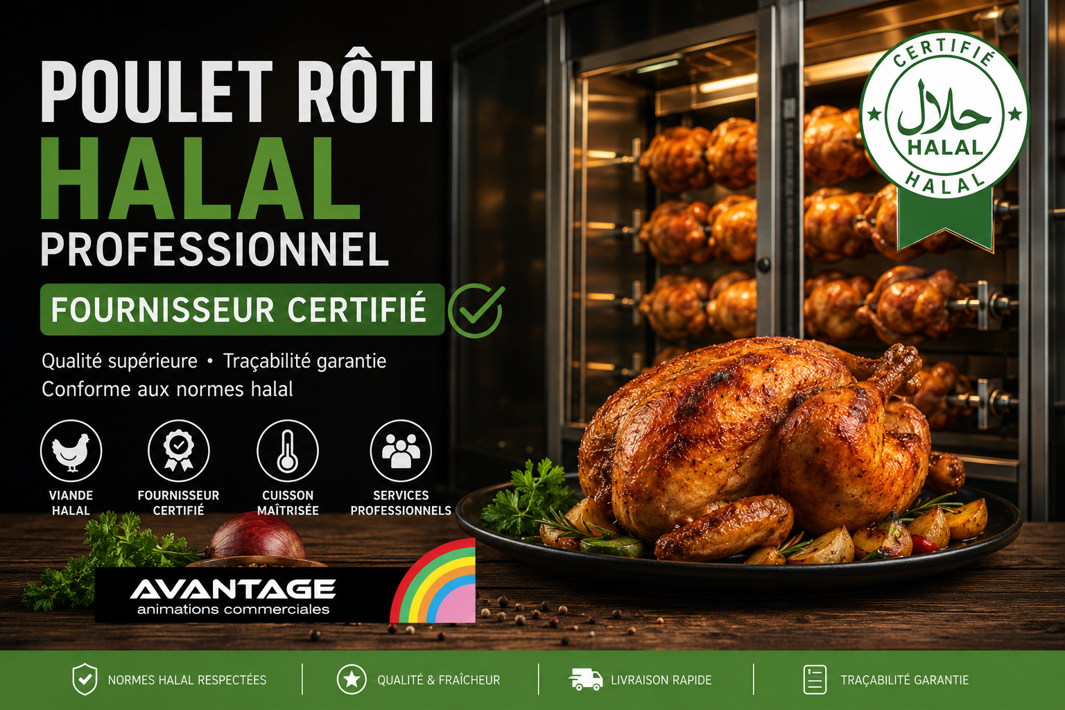 poulet rôti halal professionnel fournisseur certifié